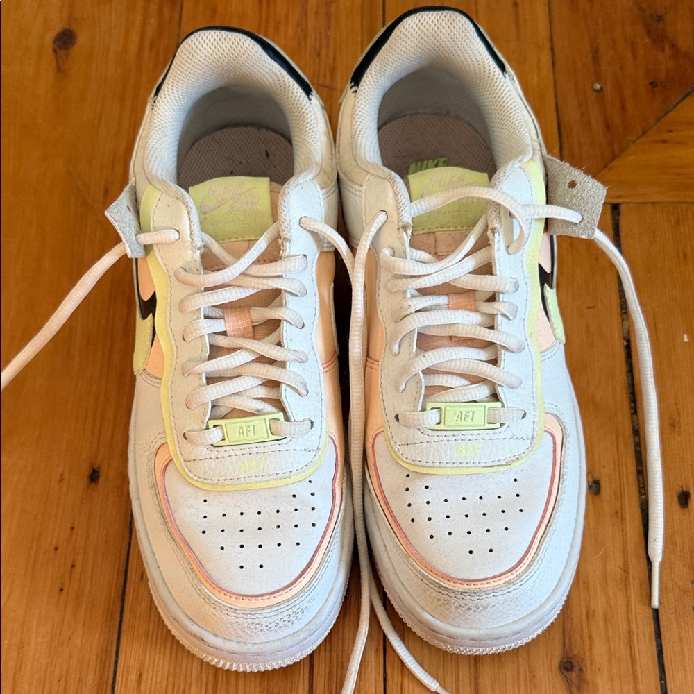 Nike White and Black Sneakers with Pastel Highlights